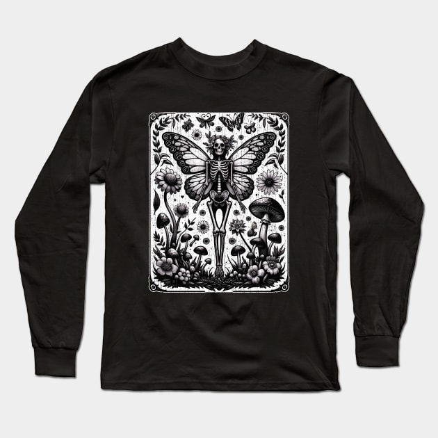 Fairycore Skeleton Fairy Long Sleeve T-Shirt by DetourShirts